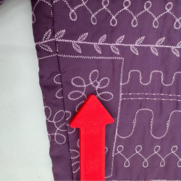 Alfred Dunner Jacket Quilted Embroidered Purple Womens 16 Open Front COAT FLAWS - Picture 15 of 15